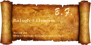 Balogh Filoména névjegykártya